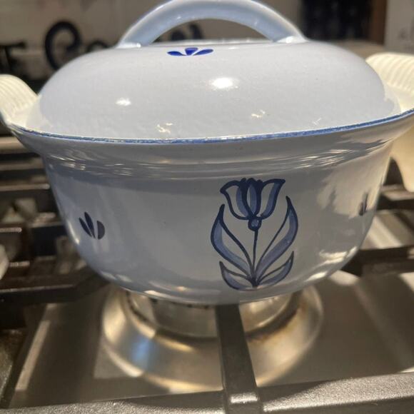 Vintage DRU cast iron dutch oven blue #18 - Picture 2 of 12